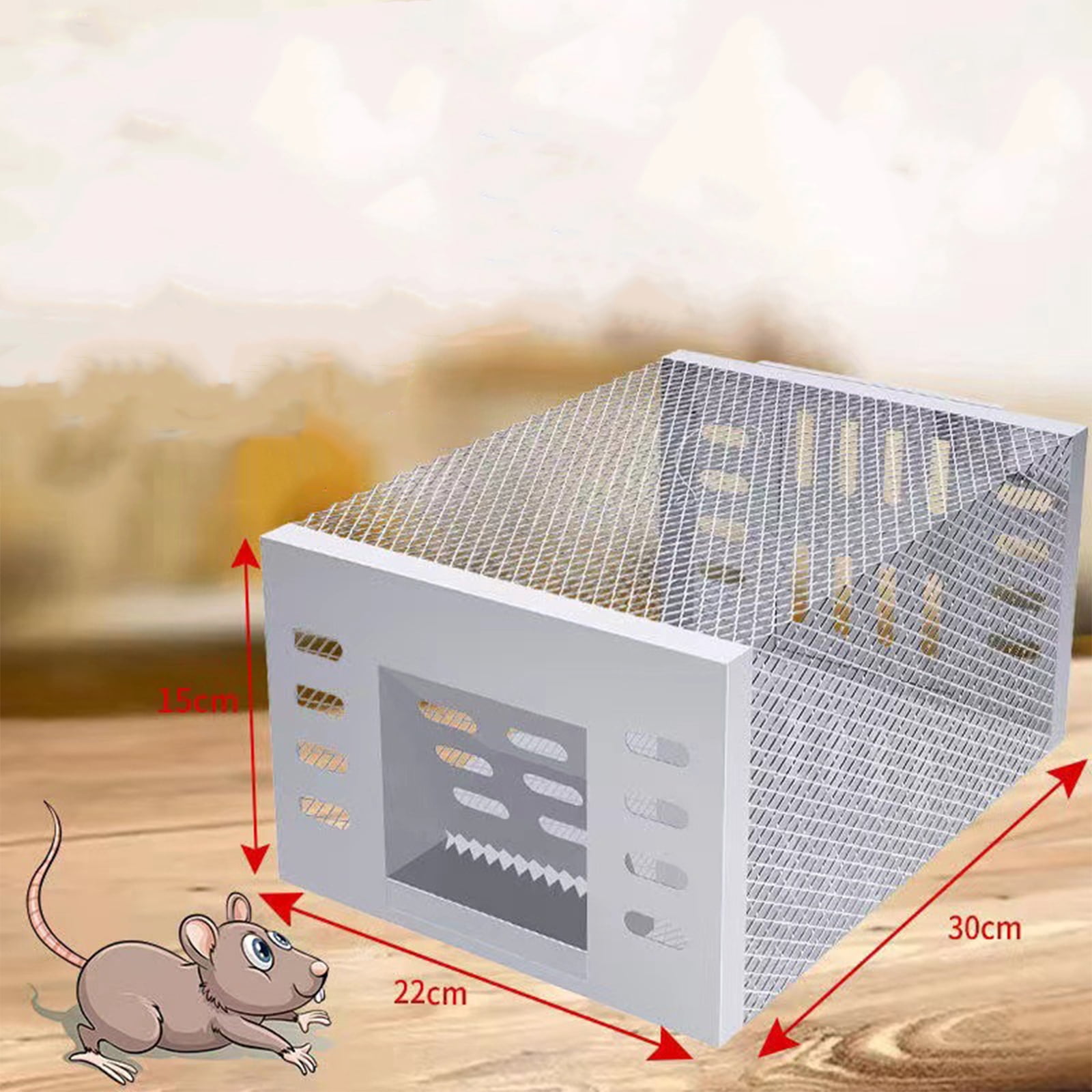 Moonsky Automatic Mouse Trap Cage, Professional Live Rodent Catcher for Home and Garden, High Sensitivity Steel Trap for Adults, Silvery