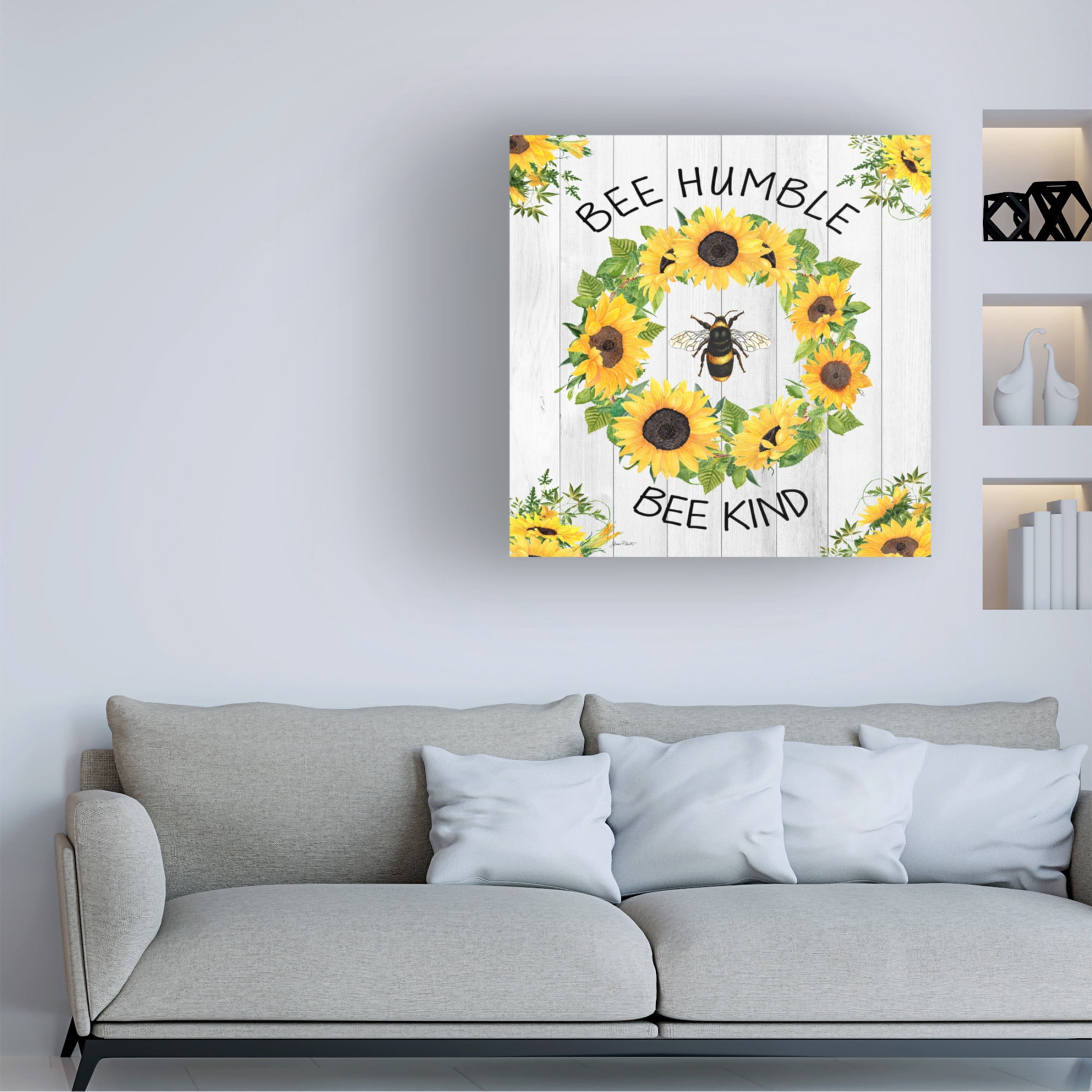 Canvas Wall Art - Jean Plout 'Bee Humble' Wall Art for Living Room, Bedroom, or Office Décor by Trademark Fine Art - 24 x 24 Inches