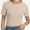 Khaki, variant on Womens Scoop Neck T Shirts Basic Ribbed Tees Fitted Tshirt Plain Short Sleeve Tops Casual