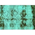 thumbnail image 1 of Ahgly Company Machine Washable Indoor Rectangle Abstract Turquoise Blue Modern Area Rugs, 2' x 4', 1 of 4