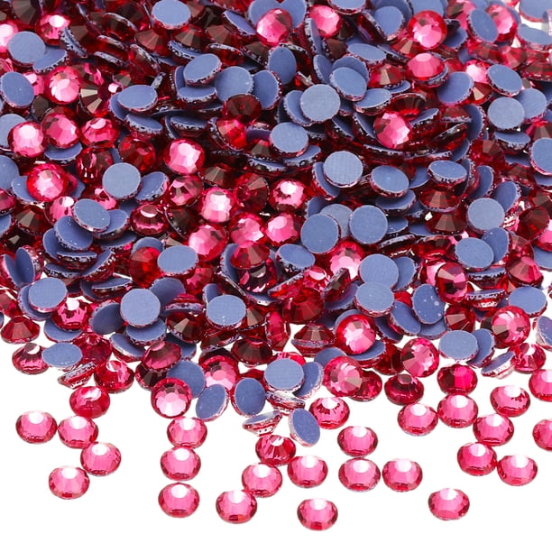 Uxcell 1440 Piezas de Rhinestone Hotfix de Fondo Plano de 4 mm, Gemas Redondas de Resina para Manualidades, Ropa, Decoración DIY, Arte de Uñas, (SS16, Rosa)