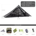 thumbnail image 2 of Altair  Ultralight Trekking Pole Backpacking Tent,  SIL Nylon, Double Wall, 3 , 1 Person Shelter for Backpacking, Hiking, Camping, Trekking, Bushcraft, 2 of 6