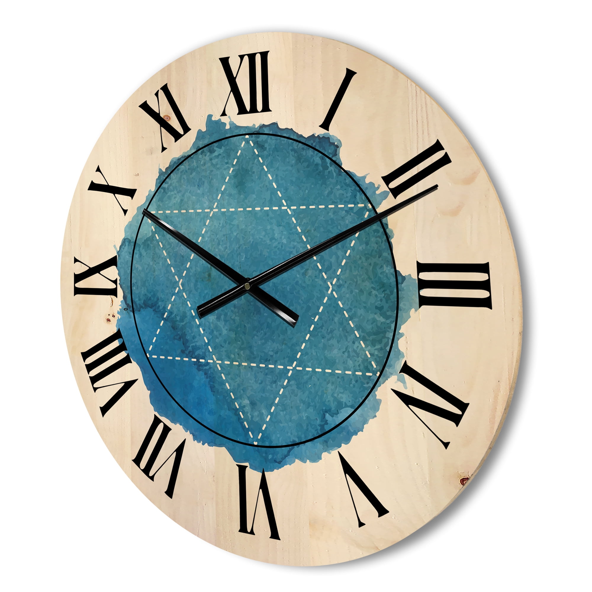 Designart 'Sacred Geometry and Symbol of Alchemy III' Bohemian & Eclectic Wood Wall Clock