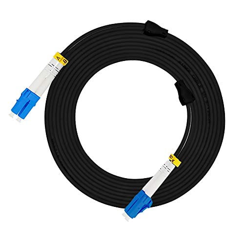 Jeirdus 100 Pieds 100 Pieds 30m LC à LC Câble Optique Blindé Duplex 9/125 SM Fibre Optique Patch Cordon Simple Mode 30 Mètres 100 Pieds LC-LC