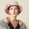 thumbnail image 5 of lanema Woman Felt Hat Cute Ladies Carnivals Party Derby Hat for Woman Teenagers Casual Spring Summer Sunproof Hat with Flower, 5 of 19