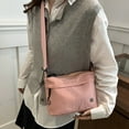 thumbnail image 6 of Canvas Crossbody Purse - Women's Lightweight Shoulder Bag Minimalist Messenger Bag Casual Daypack Organizational Pocket Handbag(Pink), 6 of 6