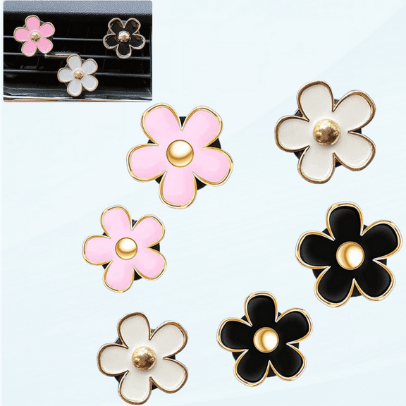 6Pcs Flower Air Vent Clip Air Conditioning Outlet Clip Car Air Freshener Clip Charm Car Inter Decor Accessories, Aromatherapy Diffuser Refresh Good Smell for Automobile C