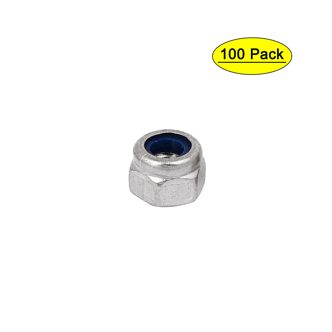 100PCS Screw Assortment Kit Fine Thread Stainless Steel White Hex Lock Nuts 