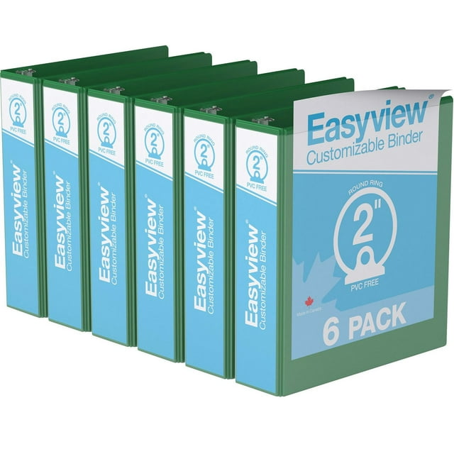 Davis Group, Easyview Premium, Round Ring, Customizable, View Binder, 6 Pack, 2"
