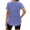 thumbnail image 6 of Heisall Womens Shirts Short Sleeve Round Neck Solid Color Sun Protection Sporty, 6 of 8