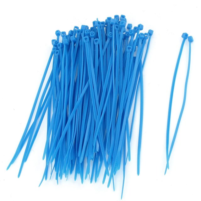Unique Bargains Blue Plastic 100 x 3mm Locking Electric Wire Cable Zip Ties 100 Pcs