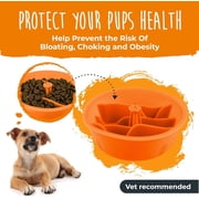 Mighty Paw Slow Feed Dog Bowl Insert, Interactive Puzzle Feeder for Fast Eaters (Orange)