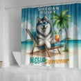 thumbnail image 4 of Siberian Husky Hello Summer Beach Theme with Sunglasses and Tropical Cocktail Shower Curtain Husky Dog Lover Gifts Waterproof Bathroom Bathtub Curtain - 00009, 4 of 5