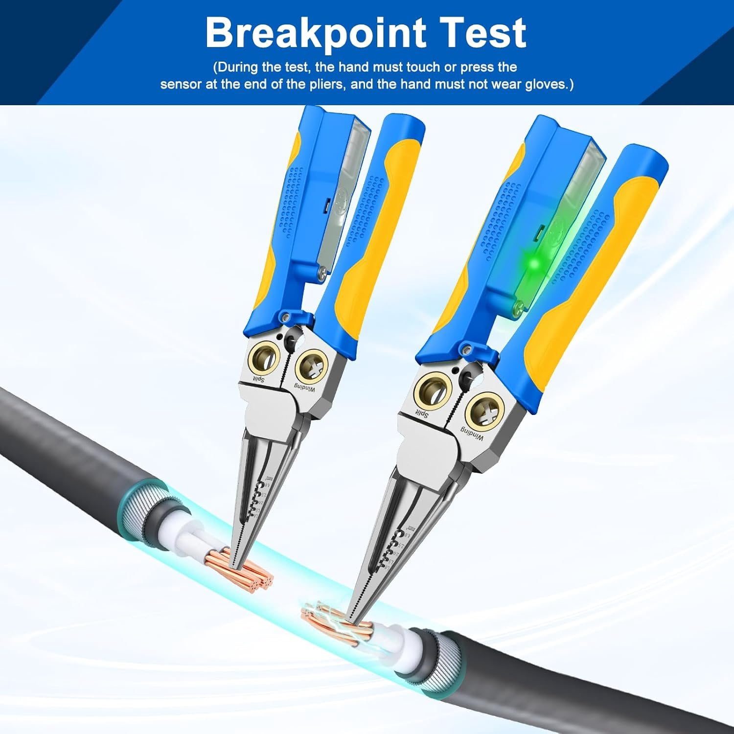 Pro 8-in-1 Wire Stripper/ with  Tester & Dual Alarms - Heavy Duty 12-250V  Electrical Tester for Hot/Neutral Wires - Electrician, HVAC,  Repair Tool (Blue-1)