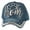 Denim, variant on Top Headwear Dog Mom Paw Rhinestone Distressed Denim Baseball Cap - Black