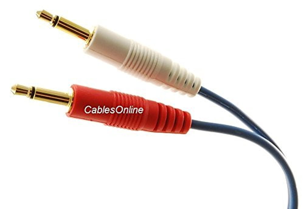 Mono 3.5mm Blue Audio Breakout Cable Rd/Wh AM-601C 1ft CablesOnline 3.5mm Stereo Male to Dual