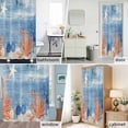 thumbnail image 5 of Shower Curtain Bathroom Set Retro Corals Sea Stars Shells Waterproof Fabric Shower Curtains with Grommets&Hooks, Summer Oceans Navy Blue Privacy Bath Curtain for Bathtub 72x72in, 5 of 9