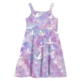 thumbnail image 4 of XUNKUSGA Toddler Girl Summer Dresses Casual Sleeveless Button Down Beach Dresses Graphic/Tie Dye Sundresses Swing Flowy Tiered Midi Sundress with Pockets 2-12 Years, 4 of 6