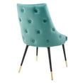 thumbnail image 4 of Modway Adorn 17.5" Modern Velvet Dining Side Chairs in Gold/Teal (Set of 2), 4 of 7