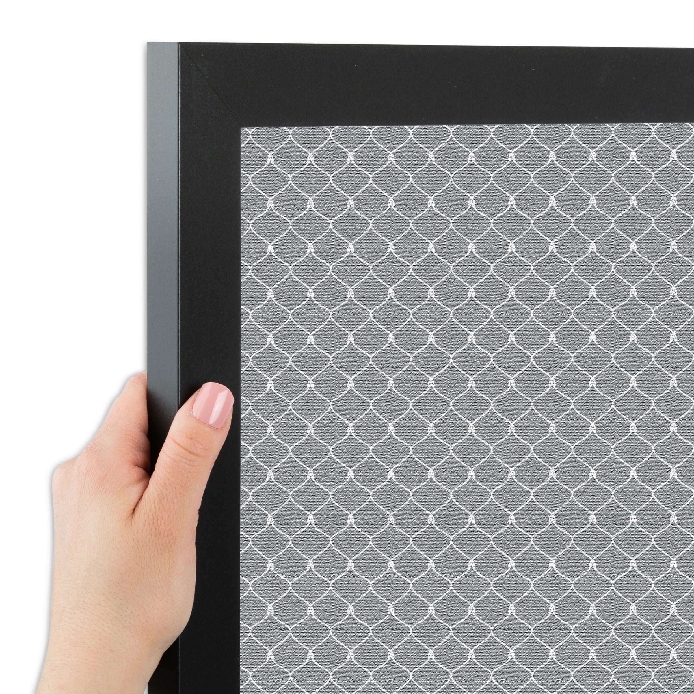 PinPix 36x12 Custom Cork Bulletin Board Grey Chain Poster Board Has a Fabric Style Canvas Finish, Framed in Grey Chain, by ArtToFrames (PinPix-570)