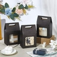 thumbnail image 4 of 28 bolsas de regalo de papel, cajas de regalo negras, bolsas de papel con ventana transparente, reutilizables., 4 of 5