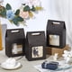 thumbnail image 4 of 28 bolsas de regalo de papel, cajas de regalo negras, bolsas de papel con ventana transparente, reutilizables., 4 of 5