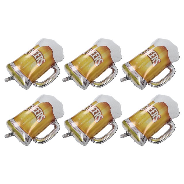 10 Uds. Jarra de cerveza, globo, decoración de fondo de fiesta temática de cerveza, tazas de cerveza reutilizables grandes, globos de aluminio
