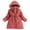 Watermelon Red, variant on Glisme Girls Jacket Unisex Patchwork Winter Cute Coat Thermal Hooded Padded Jacket Trend Outerwear Everyday Wear Size 4-5 Years Black