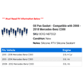 thumbnail image 2 of Oil Pan Gasket - Compatible with 2008 - 2018 Mercedes-Benz C300 2009 2010 2011 2012 2013 2014 2015 2016 2017, 2 of 2