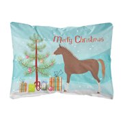 Carolines Treasures BB9276PW1216 Hannoverian Horse Christmas Canvas Fabric Decorative Pillow, Teal, 12H x16W, multicolor