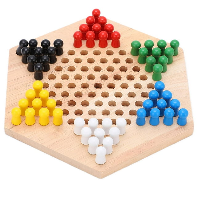 Jeu de dames chinoises en bois coloré pour adultes et enfants