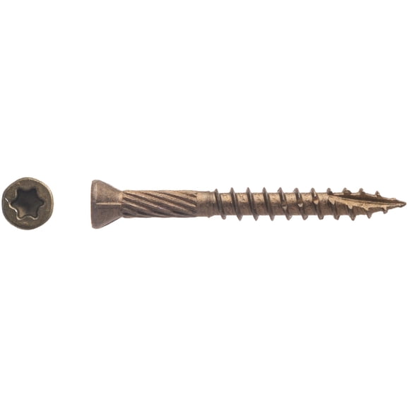 Western Builders Supply Trim Head Wood Screws 1THB9158 - Bronze, Rust Resistant - 169 Pack, 9 x 1-5/8 In.