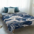 thumbnail image 4 of Marble Blue White Blanket Soft Cozy Warm Throw Blanket for Couch, Plush Fuzzy Flannel Fleece Blankets for Sofa, Vintage Abstract Artwork Bed Blankets Lightweight Gifts for Women, 50"x60", 4 of 9