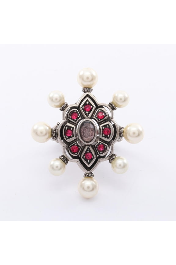 Pre-Owned Gucci rings and jewelry in stainless steel with faux pearls rhinestones for... (Good)