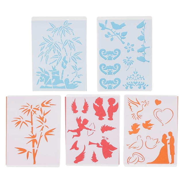 5 Piezas de Estarcidos DIY Bricolaje Artesanía Accesorios para Dibujar Pintura Borde de Papel Plantillas BLESIY Plantilla de dibujo
