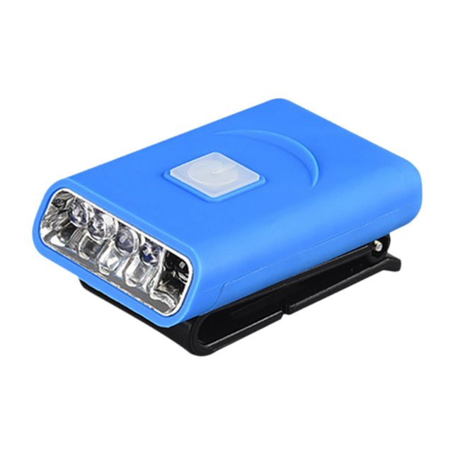 Clip en LED sombrero luz linterna USB ligero antorcha cuerpo sensor tapa lámpara cabeza Azul