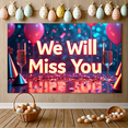 thumbnail image 5 of Teal Background Party Decor Banner with We Will Miss You Message Sparklers Balloons Champagne Glasses Party Supplies Farewell Party Photography Props Celebration Decorations, 5 of 8