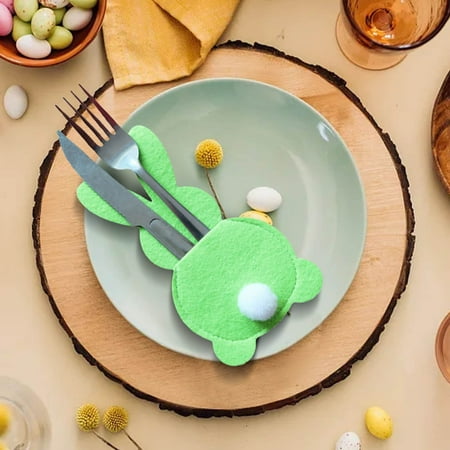 

Small Dining Table Set for 2-4 Outdoor Small Dining Table Set for 4 Dinner Plate Chargers Woven Cork Place Mats Indoor Dining round 5 Piece Dining Table Set Easter Bunny With Tail Cutlery Bag Cutlery