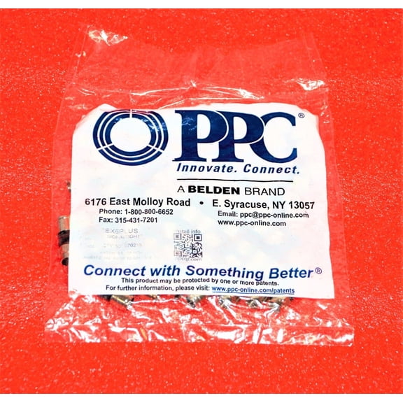 PPC Belden EX6PLUS RG6 Coax Compression Cable Connector Indoor Use Only 50 Count