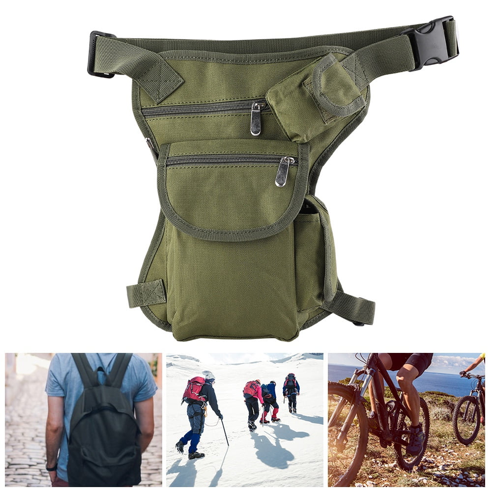 Multi Pockets Drop Waist Leg Bag Military Utility Motorcycle Racing Thigh Pouch army green