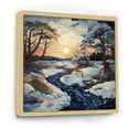 thumbnail image 2 of Designart "Snow Winters Sunset silence" Landscapes Floater Framed Canvas Wall Art, 2 of 7