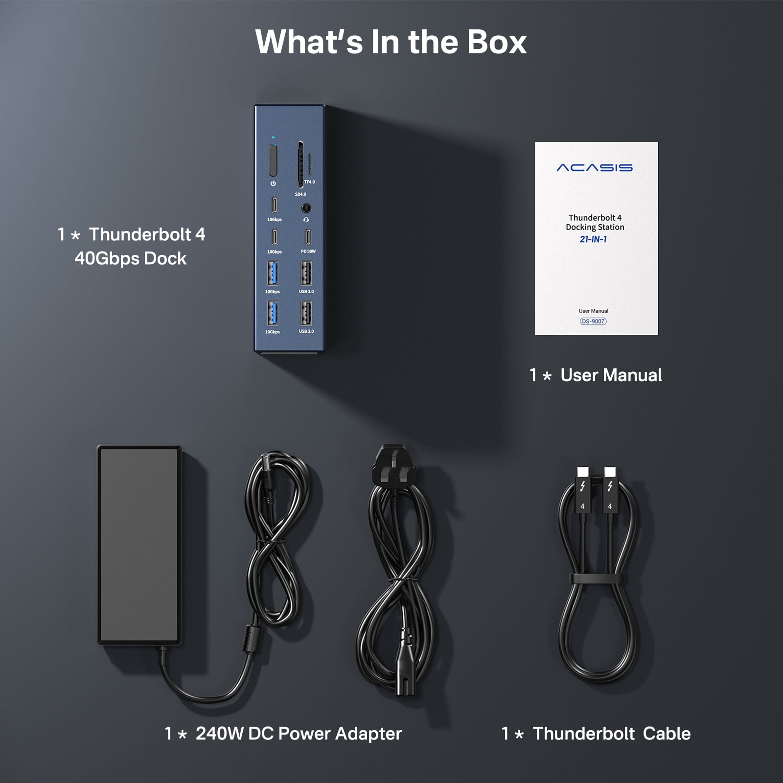 ACASIS Dual Docking Station 21 Ports USB-C Ethernet Display Power Hub