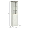 thumbnail image 3 of Bathroom Cabinet Tall, Farmhouse White Storage - Slim 15.5"W x 63"H - Adjustable Shelves, Linen Tower for Small Bathrooms, 3 of 9