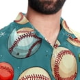 thumbnail image 5 of Baseball Men's Short Sleeve Casual Printed Button Down Beach Shirts, 5 of 6