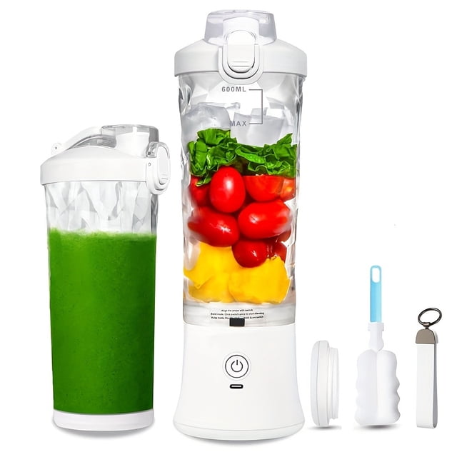 1 ud., Licuadora Portátil de 20 oz con Batería Recargable por USB, Modos Dobles para Batidos y Jugos Frescos, Diseño Compacto para Nutrición en Movimiento