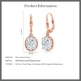 thumbnail image 5 of Gem Stone King 18K Rose Gold Plated Silver White Moissanite Leverback Dangle Earrings for Women (4.20 Cttw, Gemstone Birthstone, Oval 9X7MM), 5 of 5