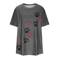 thumbnail image 3 of Otvok Women Round Neck Print Tee Fashion Comfortable Female Blouses Tops, 3 of 6