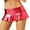 X1 Red, variant on Ticikt Women's Solid Novelty Metallic Pleated Mini Skirt,Color:Red