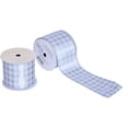 thumbnail image 3 of Gwen Studios 2.5" Silver Satin Wired Edge Ribbon with White Trellis, 3 Yards, 3 of 7
