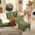 thumbnail image 3 of Soscana Sectional Sofa Set with Storage Ottoman and Accent Chair,Living Room 3 Seat L Shaped Couch and Single Chair Armchair,Living Room Furniture Set for Home Apartment Office Studio, 3 of 7
